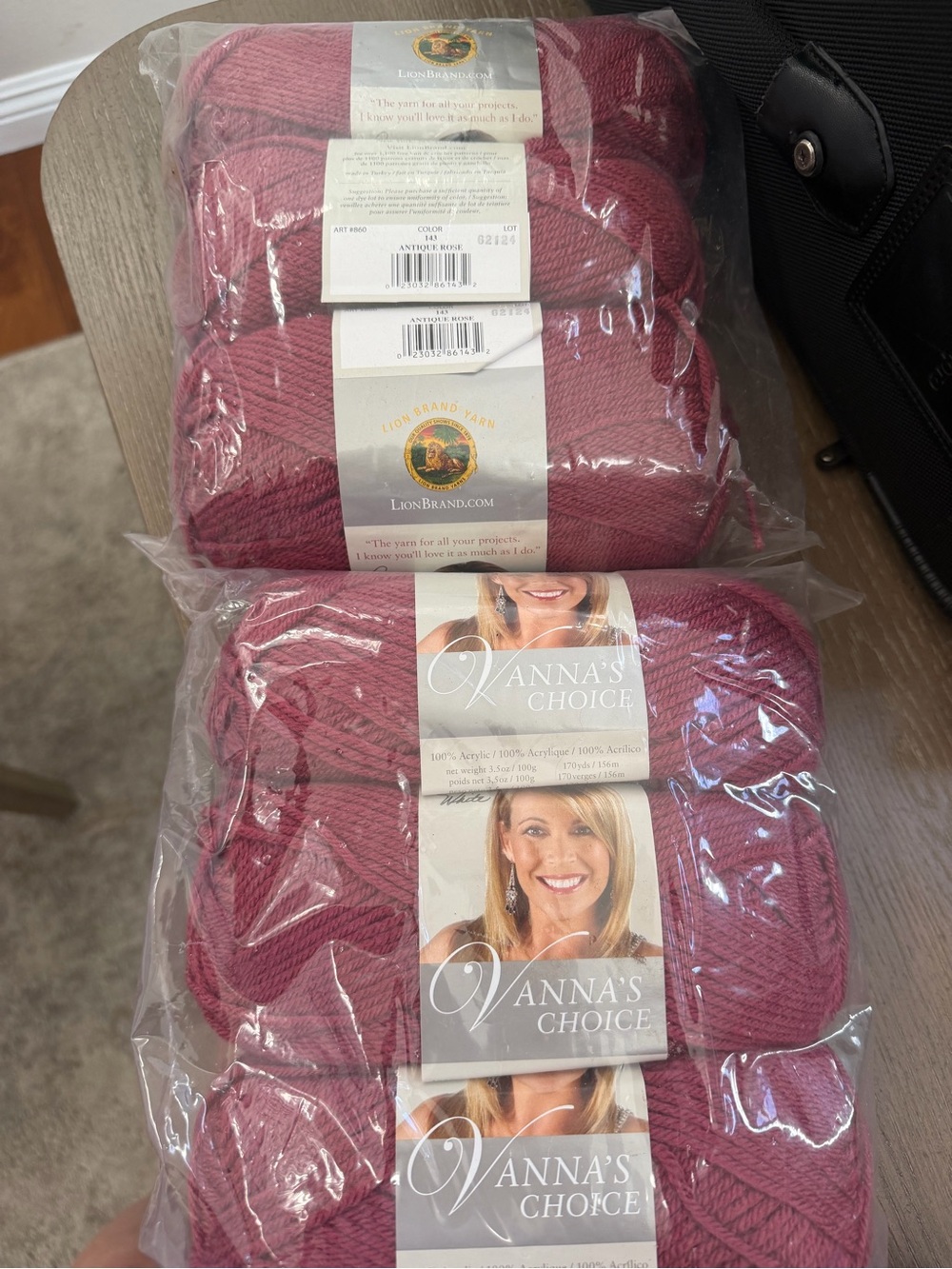 Vanna White yarn Acrylic Yarn - Rose 6 lot